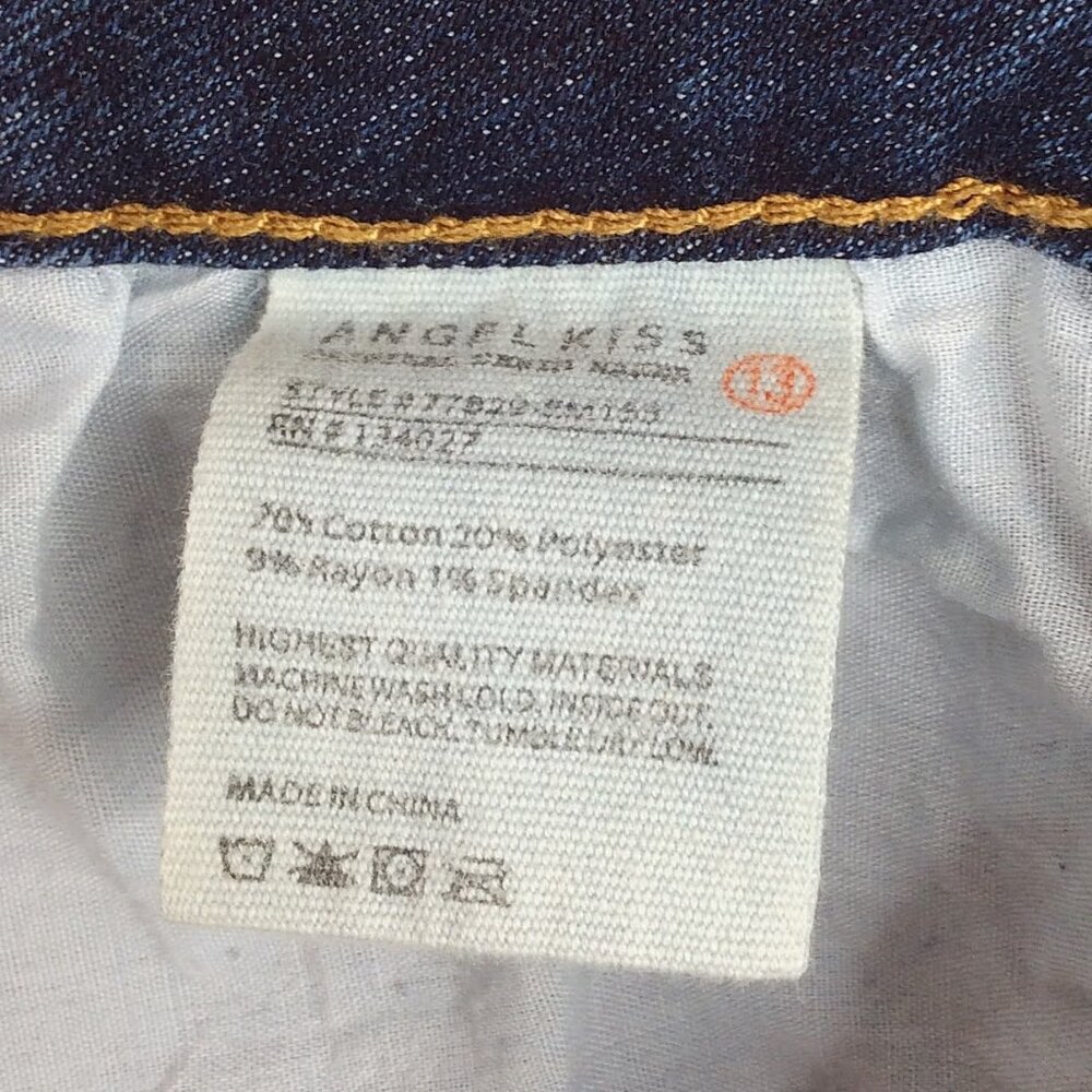 Angel Kiss Floral Jeans Womens Size 13 Mid Rise Distressed Denim - Picture 8 of 8